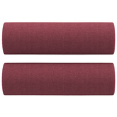 2-osobowa sofa z poduszkami, winna czerwień, 140 cm, tkanina