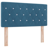 Łóżko ottoman z materacem Ciemnoniebieski 100 x 200 cm Welur