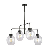 Lampa wisząca LUKKA 4 BLACK/TRANSPARENT