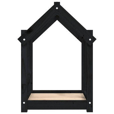 vidaXL Legowisko dla psa, czarne, 61x50x70 cm, lite drewno sosnowe