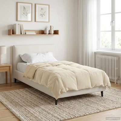 Kołdra na cały rok Kwiłtowany Kremowy 140 x 220 cm Mikrofibra