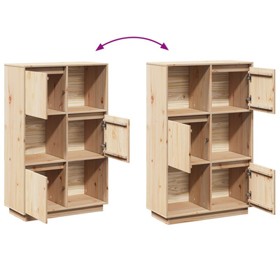 Szafka, 74x35x117 cm, lite drewno sosnowe