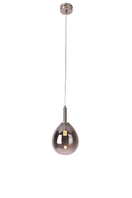 Lampa wisząca szklana LUKKA ze srebrnym kloszem – elegancka lampa do jadalni i salonu LED