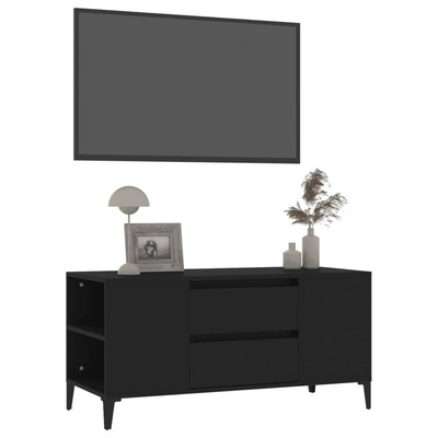 Szafka pod TV, czarna, 102x44,5x50 cm, materiał drewnopochodny vidaXL