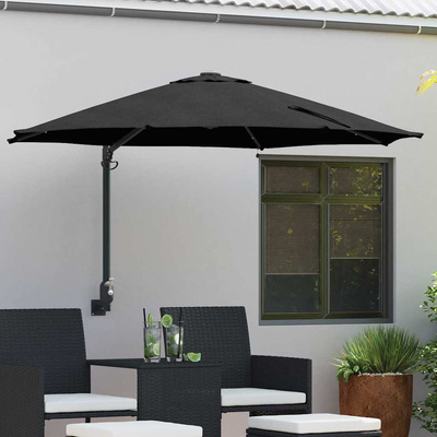 Parasolka ogrodowa Czarny 248 x 248 x 148 cm Poliester i Stal