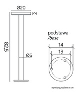 Oprawa stojąca, możliwośc zmiany barwy światła za pomocą przełącznika umieszczonego pod kloszem. Do wyboru barwa 3000 K, 4000 K, 6000 K  RONDO II RO-825 RO-825