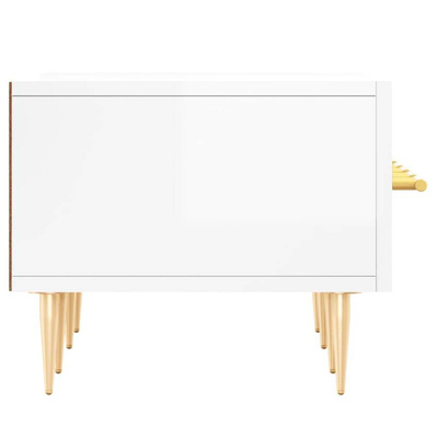 vidaXL Szafka pod TV, wysoki połysk, biała, 150x36x30 cm