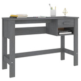 vidaXL Biurko HAMAR, ciemnoszare, 110x40x75 cm, lite drewno sosnowe