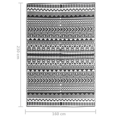vidaXL Dywan zewnętrzny, czarny, 160 x 230 cm, PP