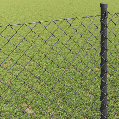 Ogrodzenie łańcuchowe 10 x 1,6 m Stal Szary