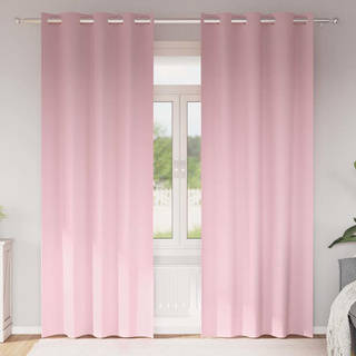 Firany blackout z kółkami 2 pcs Dziecięcy róż 260 x 140 cm