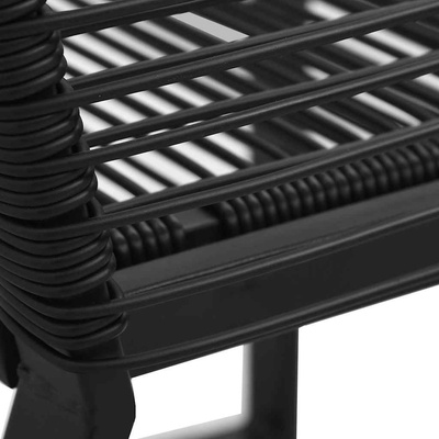 7-cz. zestaw mebli ogrodowych, rattan PVC, czarny