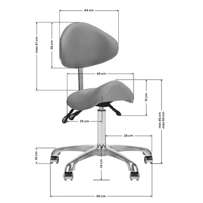 Taboret kosmetyczny 1004 Giovanni szary 141631