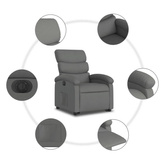 vidaXL Podnoszony fotel masujący, elektryczny, rozkładany, ciemnoszary model standard