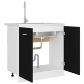 vidaXL Szafka pod zlew, czarna, 80x46x81,5 cm, materiał drewnopochodny