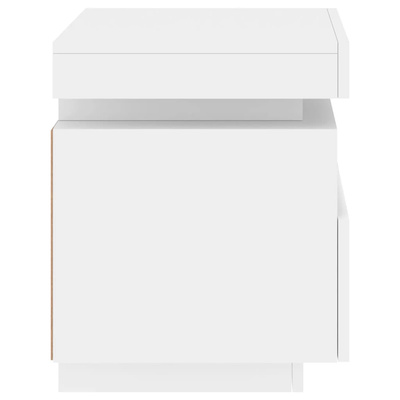 Szafki nocne z oświetleniem LED, 2 szt., białe, 40x39x48,5 cm