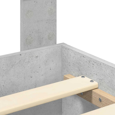 Ramka łóżka Betonowy szary 150 x 200 cm Drewno inżynieryjne