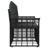 Ogrodowy loveseat 2 szt. 2-Liczba miejsc Czarny i Ciemnoszary