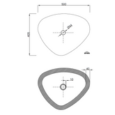 Umywalka nablatowa trigono 50 cm, trójkątna CE-58-001-W Invena