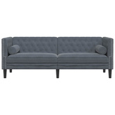 Sofa Ciemnoszary 194 x 74,5 x 70,5 cm Aksamit