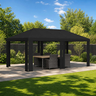 Pokrycie altany 6 x 3 m Czarny Poliester 190 gsm