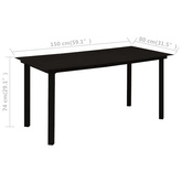 7-cz. zestaw mebli ogrodowych, rattan PVC, czarny