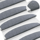 Samoprzylepne maty na schody Półokrąg 15 pcs jasnoszary