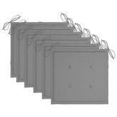 vidaXL Składane krzesła ogrodowe z poduszkami, 6 szt., drewno akacjowe