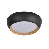 abruzzo lampa sufitowa plafon czarno drewniany klosz biały 14-24121