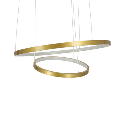 Lampa wisząca LED 40W 50cm podwójny ring złota Lune 32-76281
