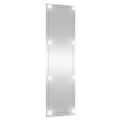 vidaXL Lustro ścienne z LED, 30x100 cm, szklane, prostokątne