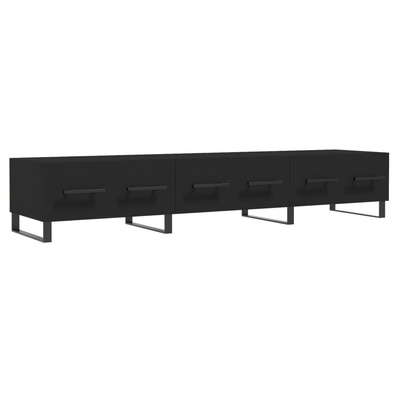 vidaXL Szafka pod TV, czarna, 150x36x30 cm, materiał drewnopochodny