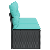 Sofa Ogrodowa z poduszką Czarny 165 x 62 x 69 cm Polirattan
