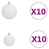 Sztuczna choinka z lampkami i bombkami, czarna, 210 cm, PVC vidaXL