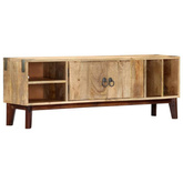 vidaXL Szafka pod TV, 130x30x46 cm, lite surowe drewno mango