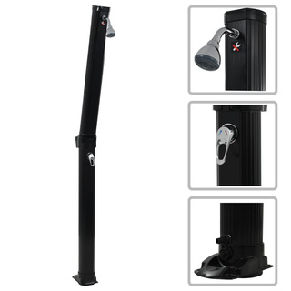 Składany prysznic solarny, czarny, 214 cm, 23 L