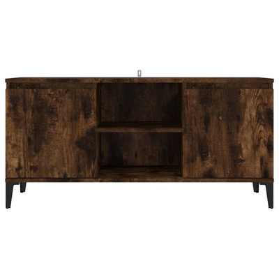vidaXL Szafka pod TV, metalowe nóżki, przydymiony dąb, 103,5x35x50 cm