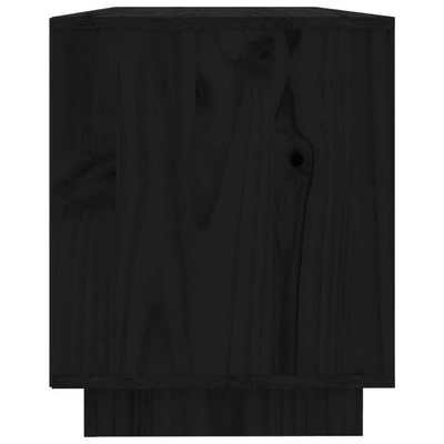 vidaXL Szafka pod TV, czarna, 110,5x35x44 cm, lite drewno sosnowe