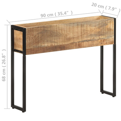 vidaXL Donica, 90x20x68 cm, surowe drewno mango
