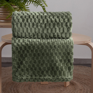 Koc Oliw ciemnooliwkowy 150x200