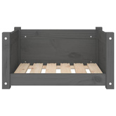 Legowisko dla psa, szare, 55,5x45,5x28 cm, lite drewno sosnowe vidaXL