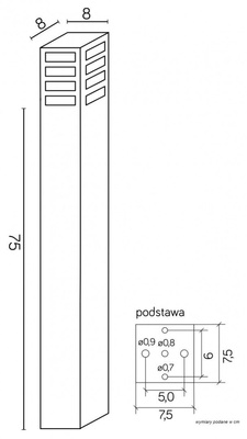 Lampa ogrodowa stojąca RADO III 1 BL