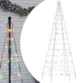 vidaXL Choinka z lampek, na maszt, 200 kolorowych LED, 180 cm