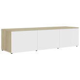 vidaXL Szafka pod TV, biel i dąb sonoma, 120x34x30 cm