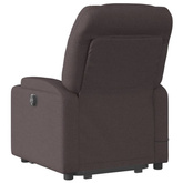 vidaXL Podnoszony fotel masujący, rozkładany, ciemnobrązowy, tkanina