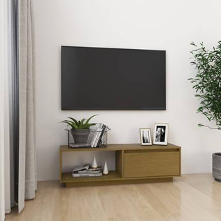 vidaXL Szafka pod TV, miodowy brąz, 110x30x33,5 cm, drewno sosnowe