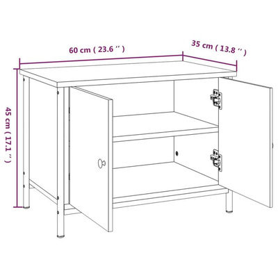 vidaXL Szafka pod TV, przydymiony dąb, 60x35x45 cm