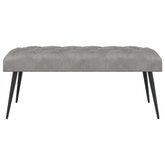 Ławka z guzikami jasnoszary 110 x 40 x 46 cm Welur