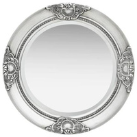 vidaXL Lustro ścienne w stylu barokowym, 50 cm, srebrne