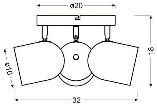 Lampa sufitowa 3xE27 szara 32cm AZURO 98-63236